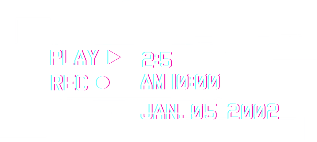 Retro glitch-style vhs ui on transparent background