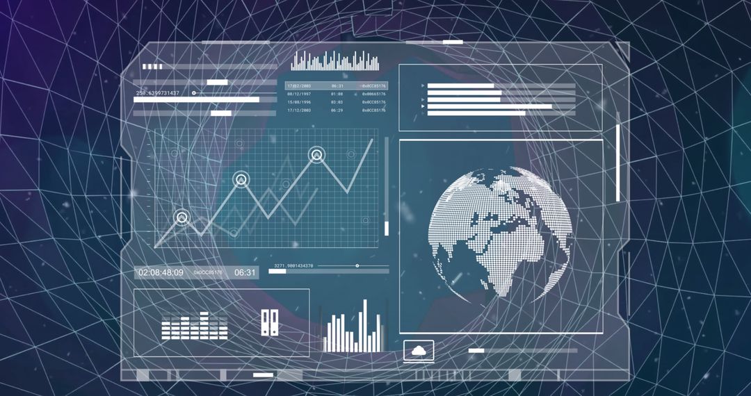 Futuristic Global Data Analytics Concept with Holographic Interface