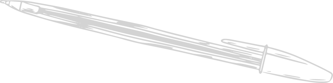 Monochrome Illustrated Rapier Weapon on Transparent Background