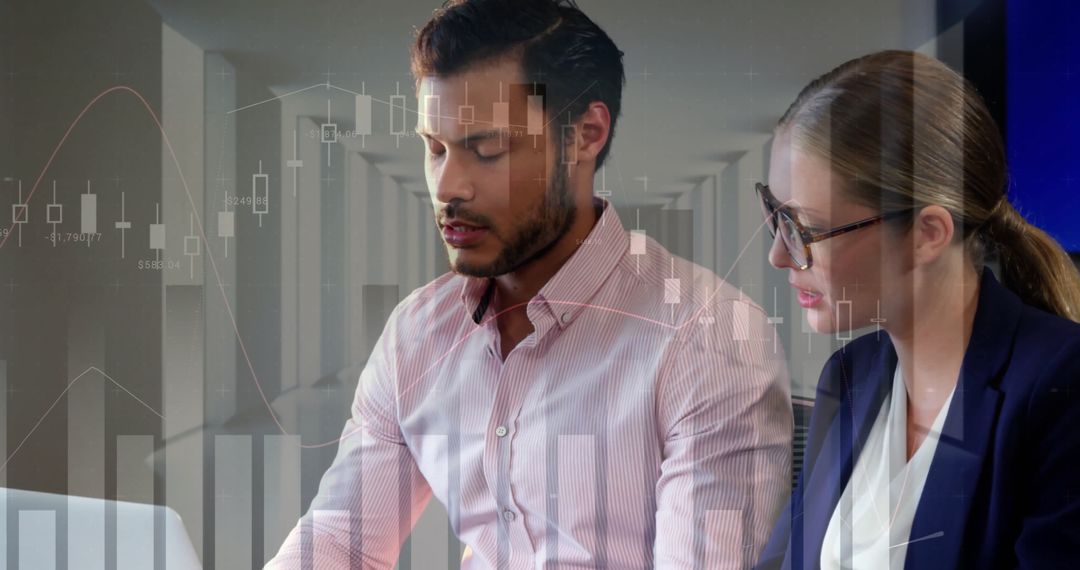 Collaborating Business Professionals Analyzing Financial Data