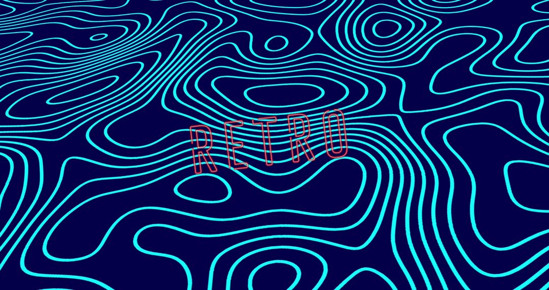 Retro Blue Background with Futuristic Wave Patterns