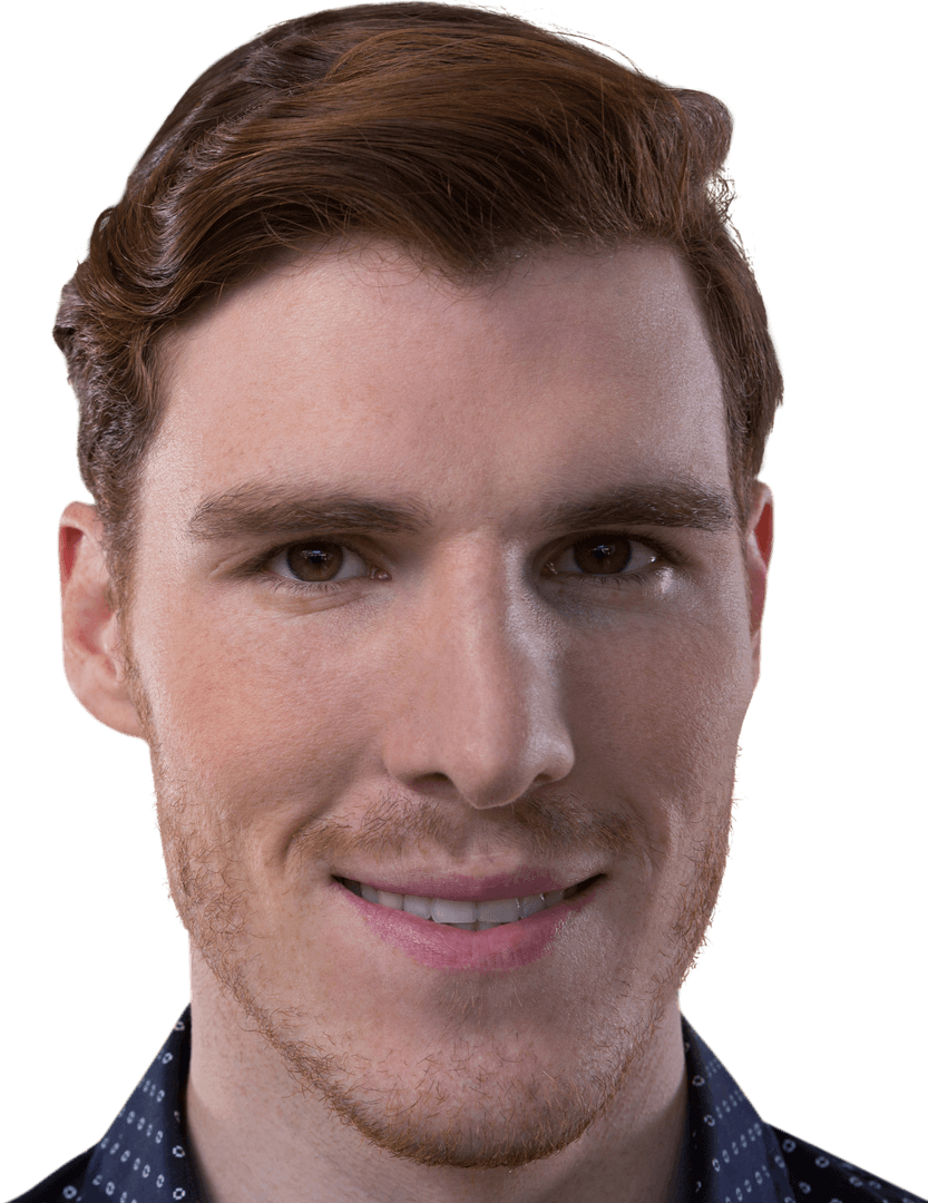 Smiling Caucasian Man Isolated on Transparent Background