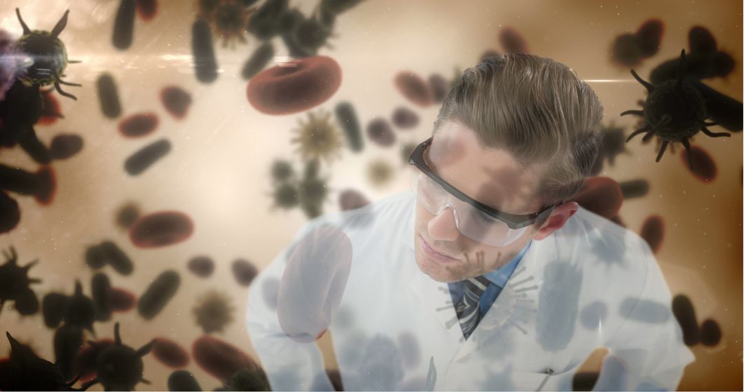 Scientist Examining Bacteria and Cells in High-Resolution Composite - Free Images, Stock Photos and Pictures on Pikwizard.com