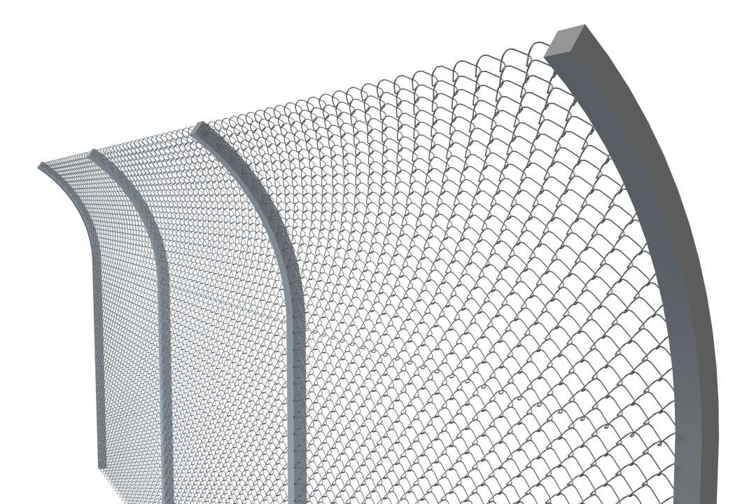 Wire Mesh Fence Illustration on Transparent Background