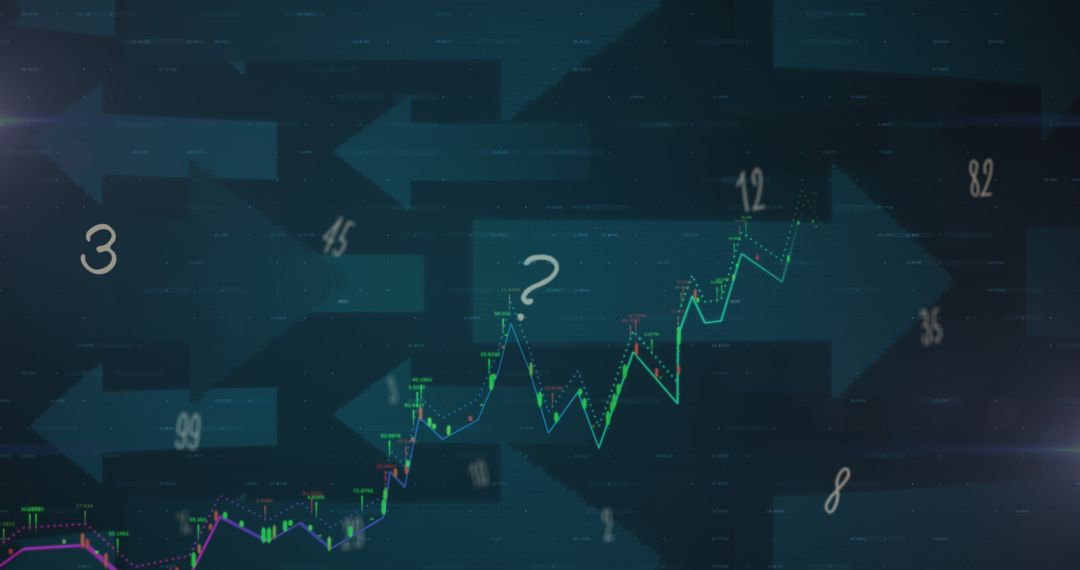 Abstract Financial Data and Graph with Arrows