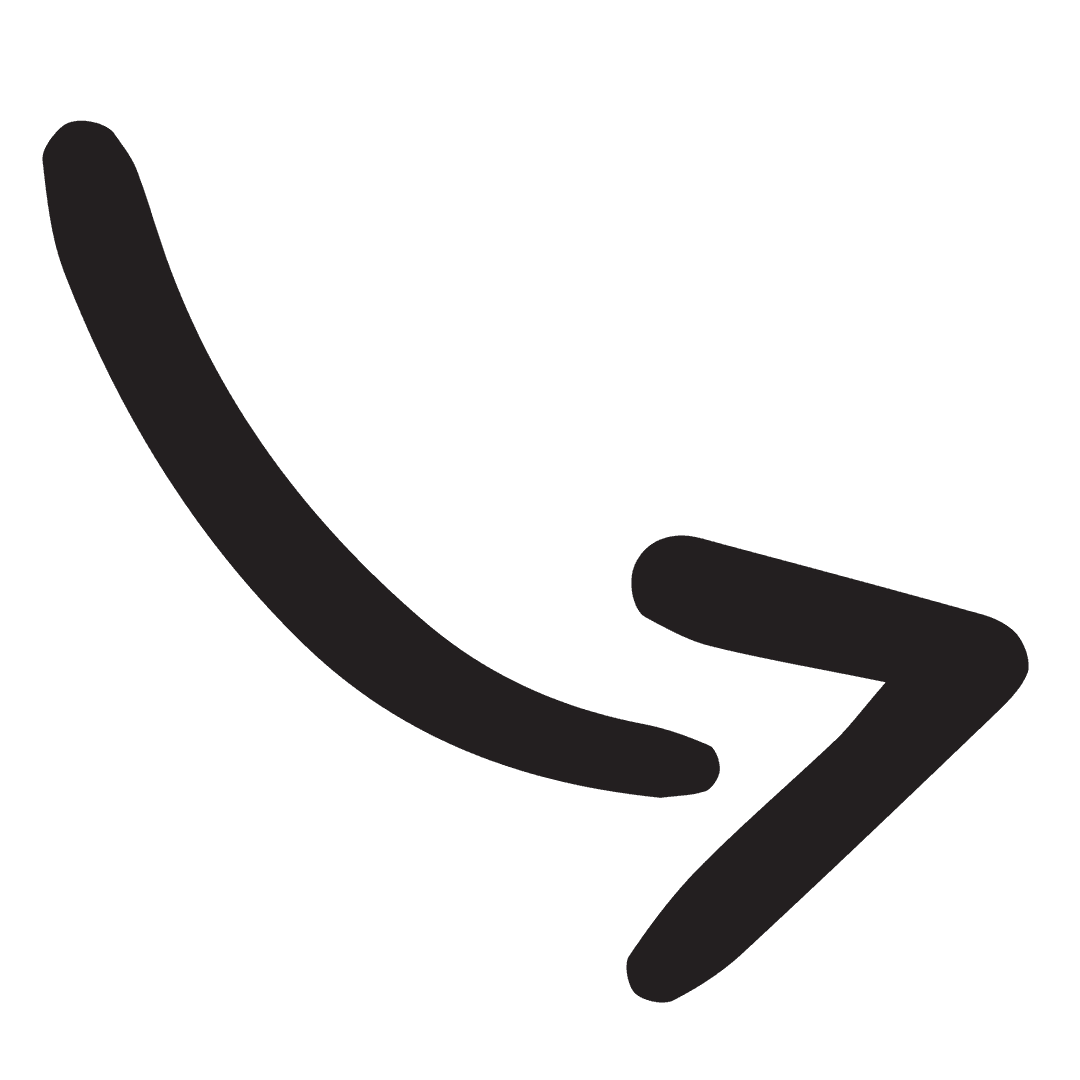 Simple Black Arrow Graphic on Transparent Background