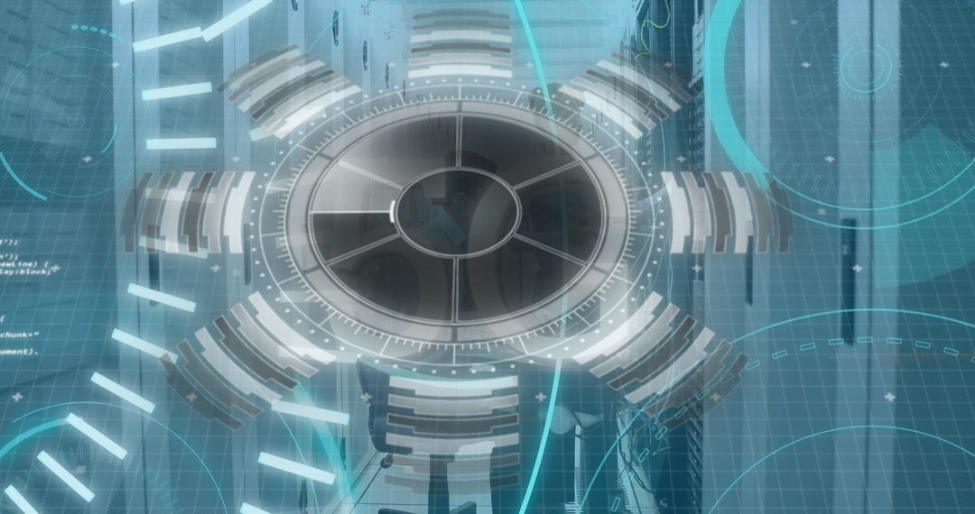 Futuristic Central Reactor Device with Holographic Display