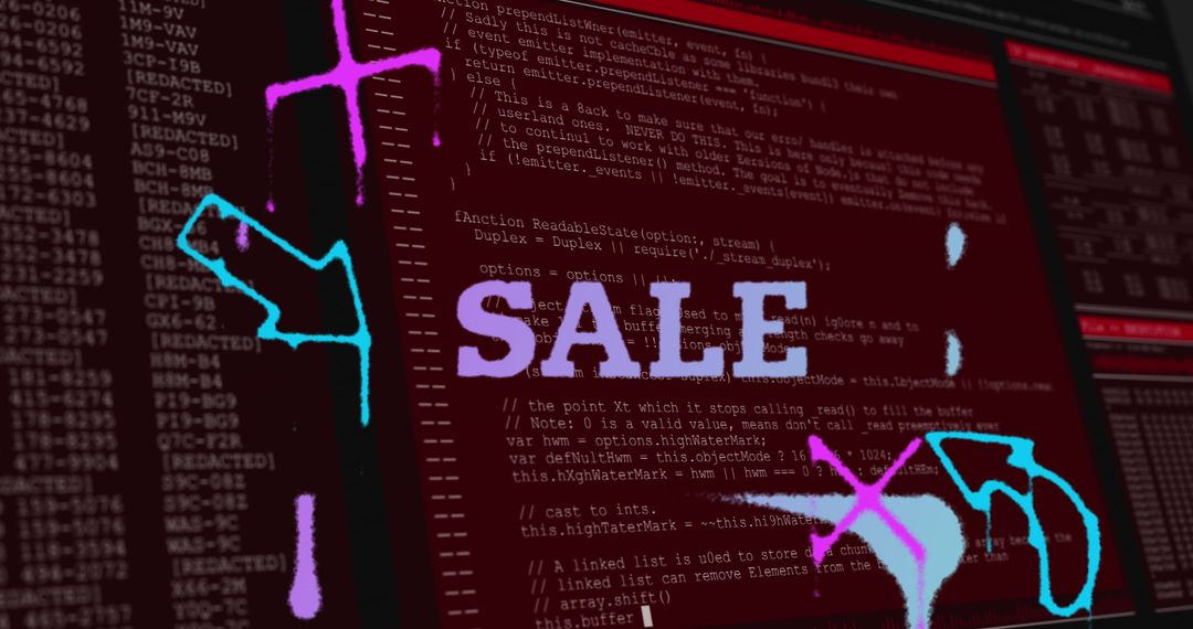 Fashionable Technology Digital Sale Event Done in Artistic Pinks and Purples