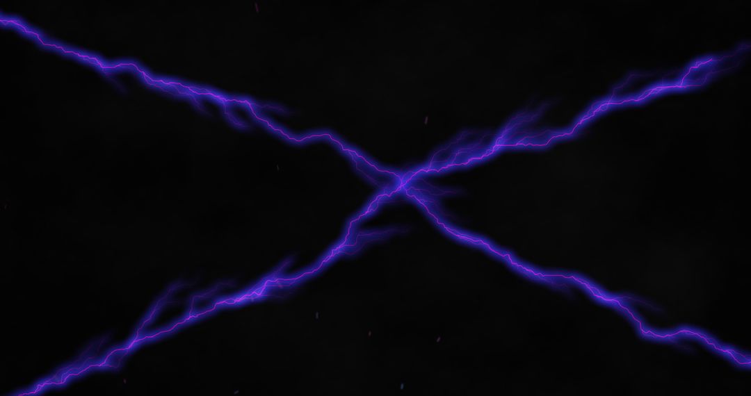 Intersecting Purple Lightning on Dark Background