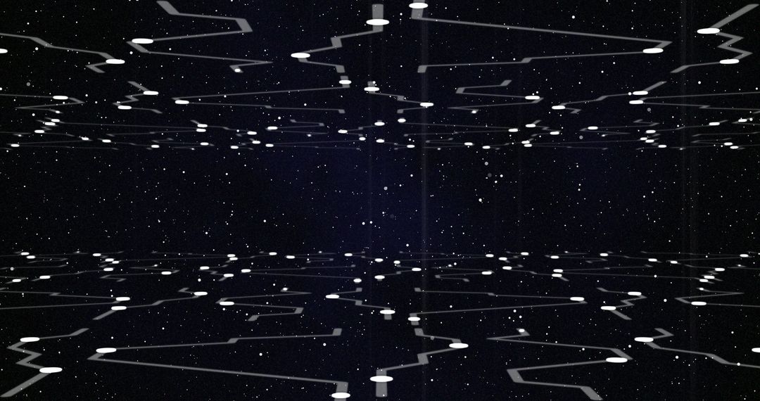 Abstract Digital Sky with Glowing Points and Trails