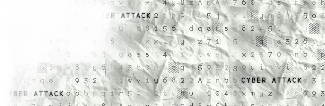 Transparent Cybersecurity Alert on Crumpled Background