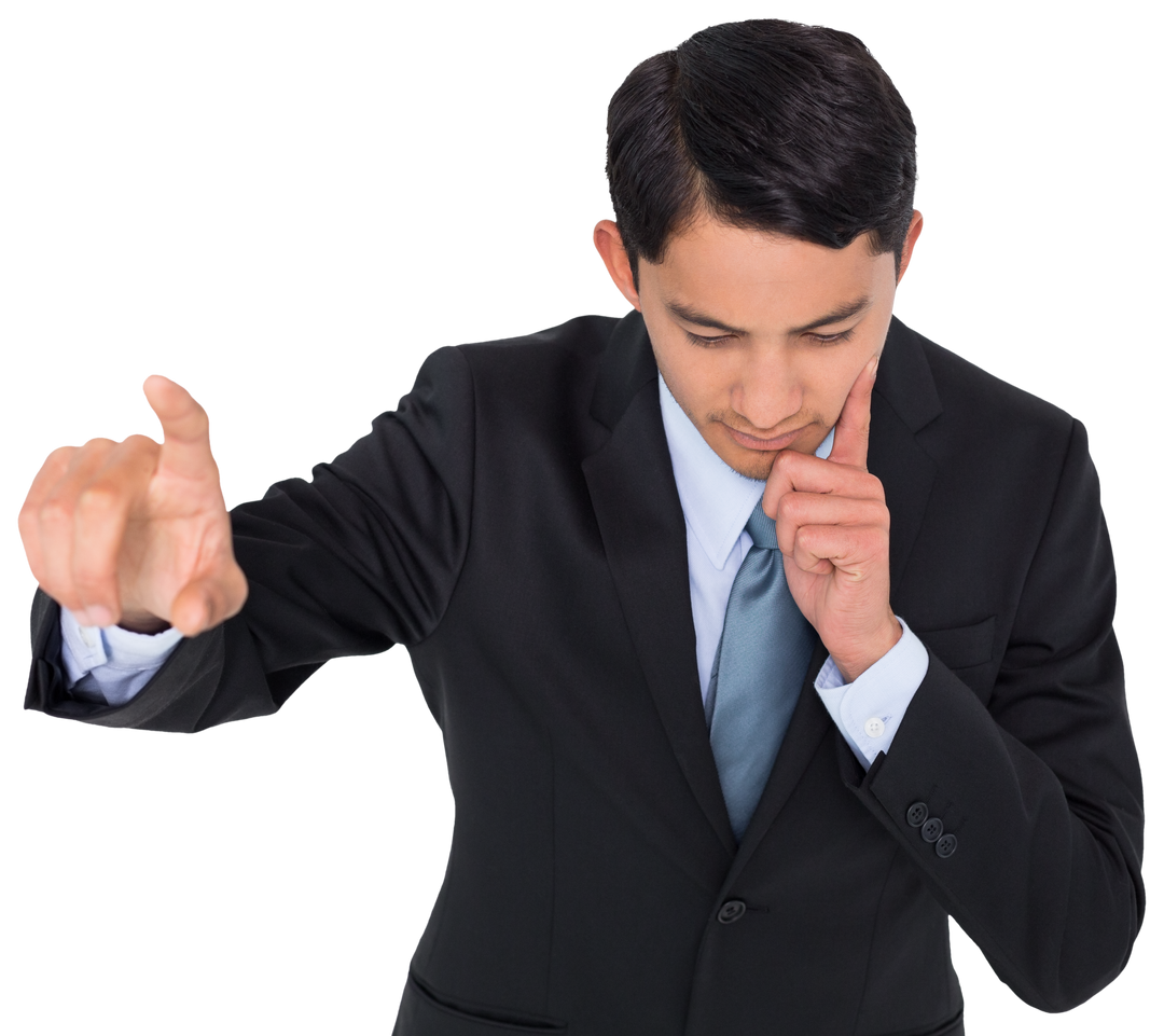 Businessman on Transparent Background Gesturing in Black Suit - Download Free Stock Images Pikwizard.com