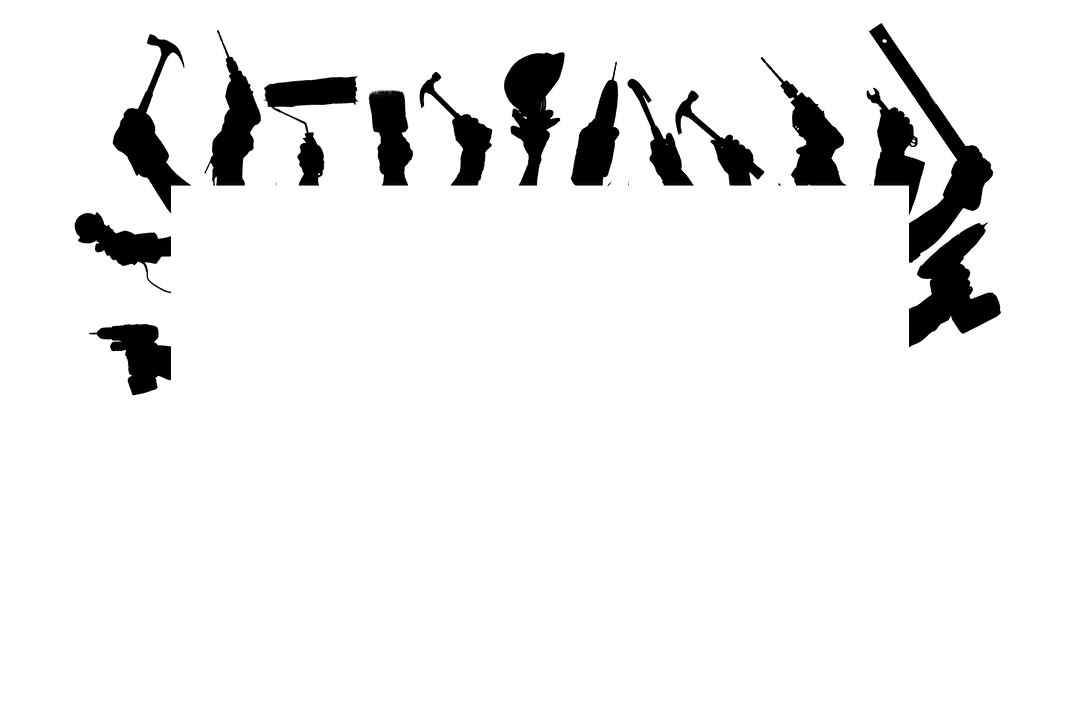 Transparent Hand Tools Silhouette with Space for Text