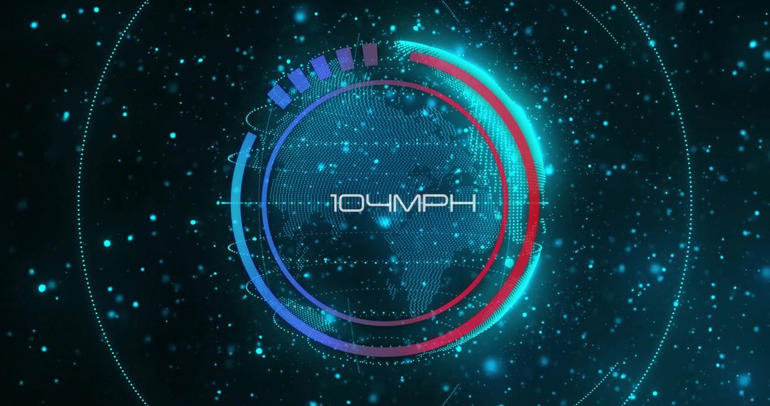 Digital Speedometer over Global Network Background