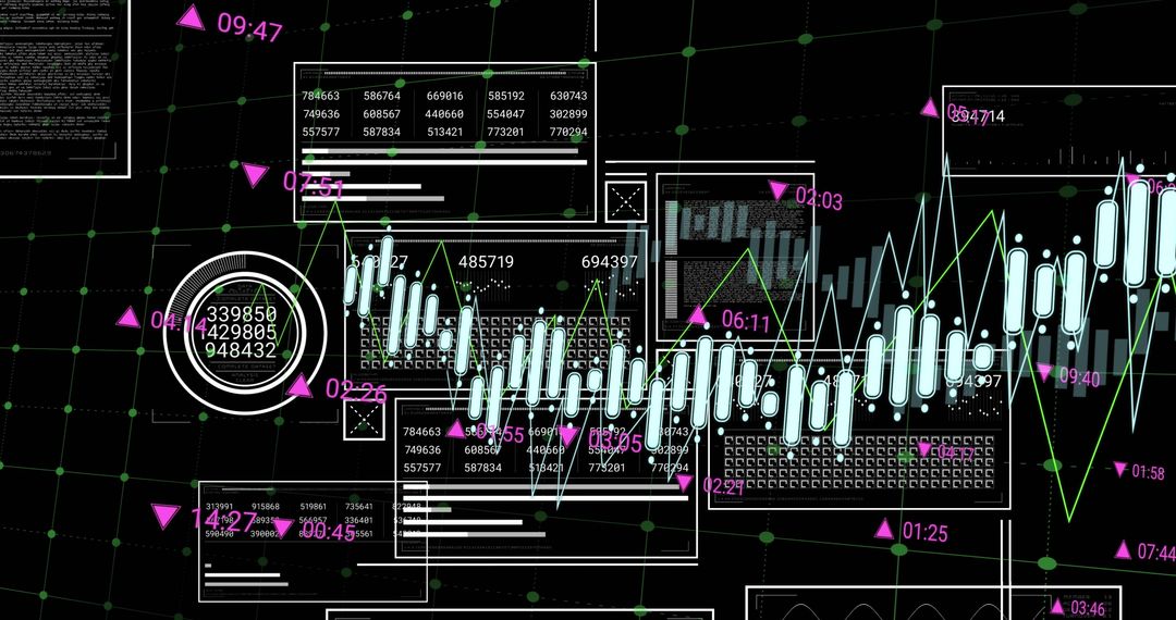 Futuristic Digital Data Visualization in Cyber Space