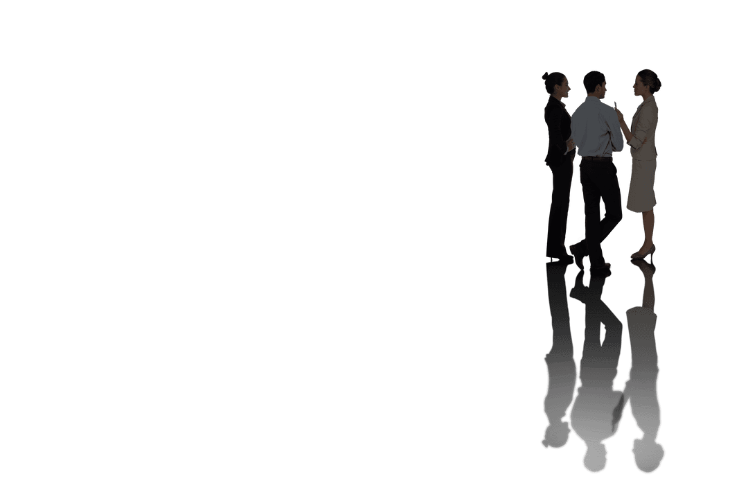 Diverse Business Team Collaborating on Transparent Background