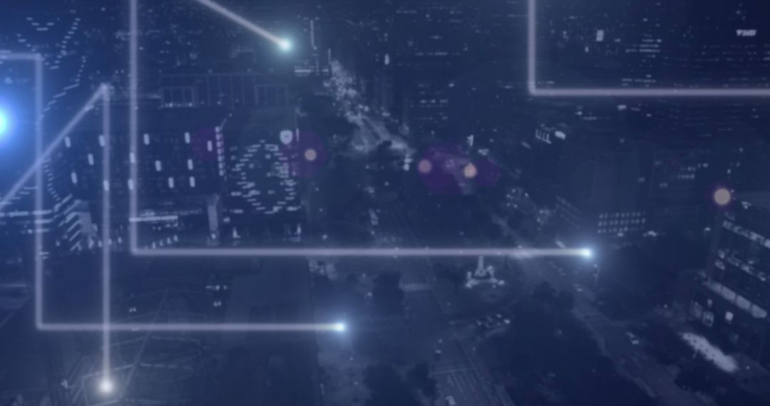 Futuristic Global Network and Data Connections at Night