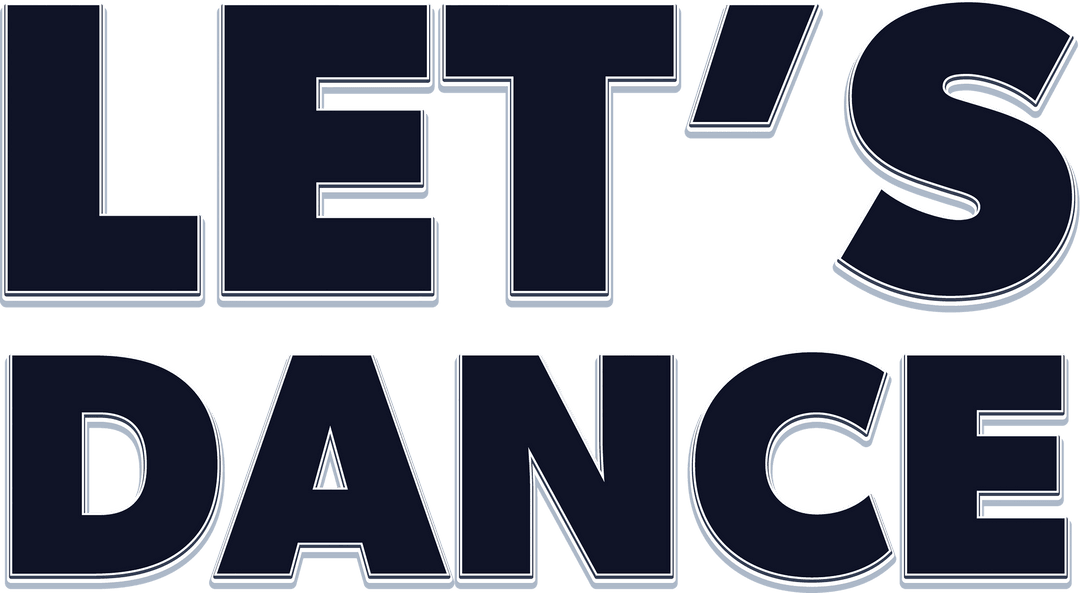 Colorful Let's Dance Text Design on Transparent Background