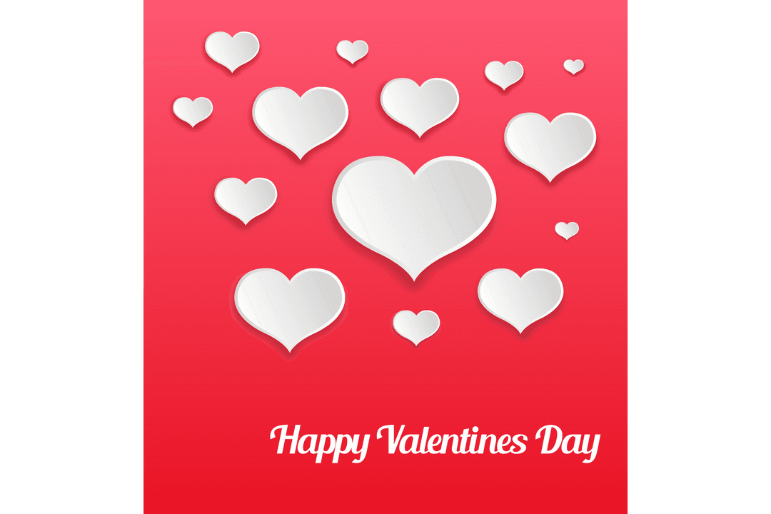 Valentine's Day Hearts on Transparent Background