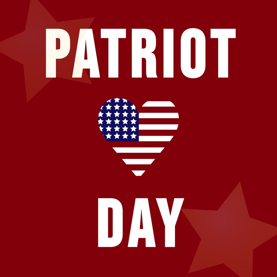Patriot Day Card with USA Flag Heart Design
