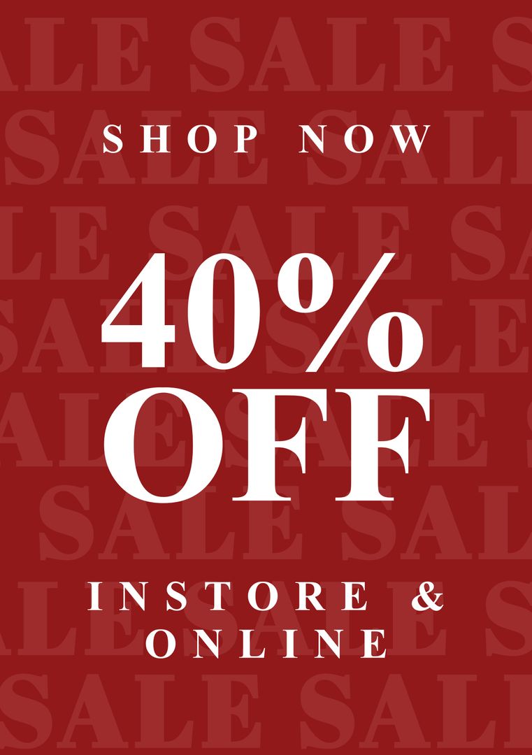 Bold 40% Off Discount Ad for Sales Promotion - Download Free Stock Templates Pikwizard.com