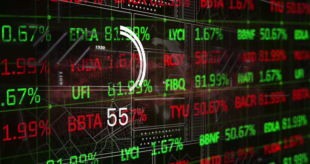 Digital Financial Data Display: Trading Statistics Animation