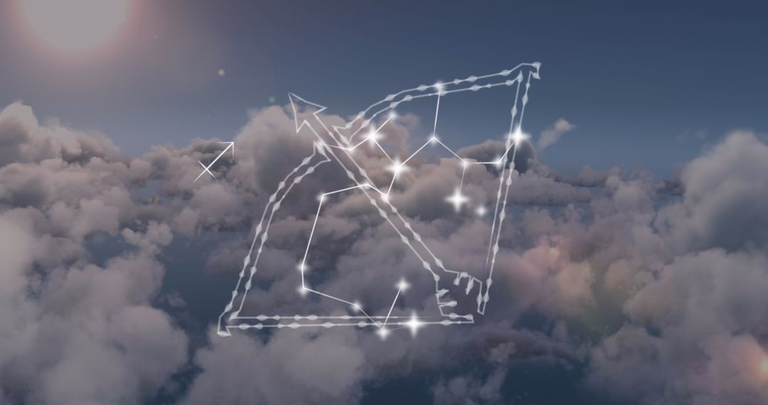 Sagittarius Constellation in Dreamy Cloudy Sky