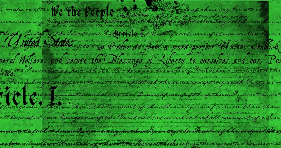 Animated Scroll of the US Constitution with Green Overlay - Free Images, Stock Photos and Pictures on Pikwizard.com