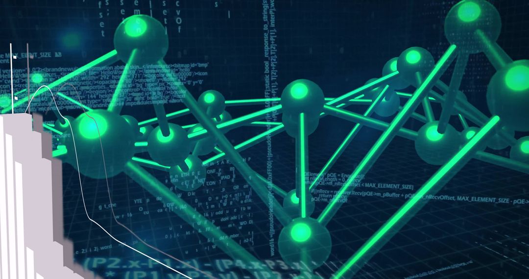 Futuristic Digital Network with Glowing 3D Connections