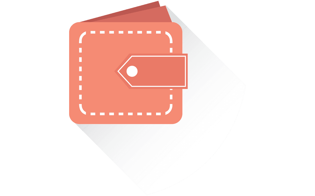 Digital Pink Wallet Illustration on Transparent Background