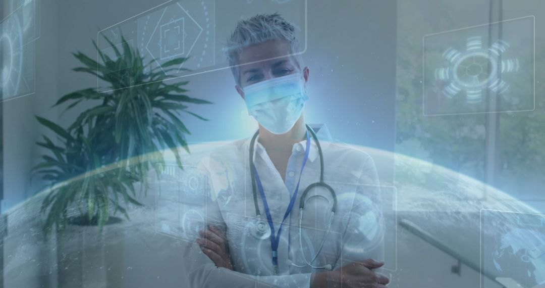 High-Tech Healthcare Professional Embracing Innovation