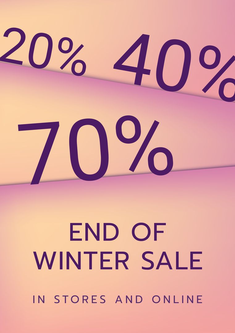 End of Winter Sale Announcement with Bold Discount Percentages - Download Free Stock Templates Pikwizard.com