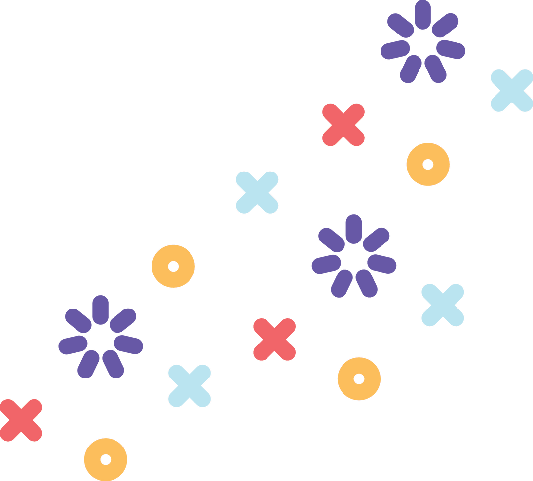 Colorful Geometric Shapes on Transparent Background Vector