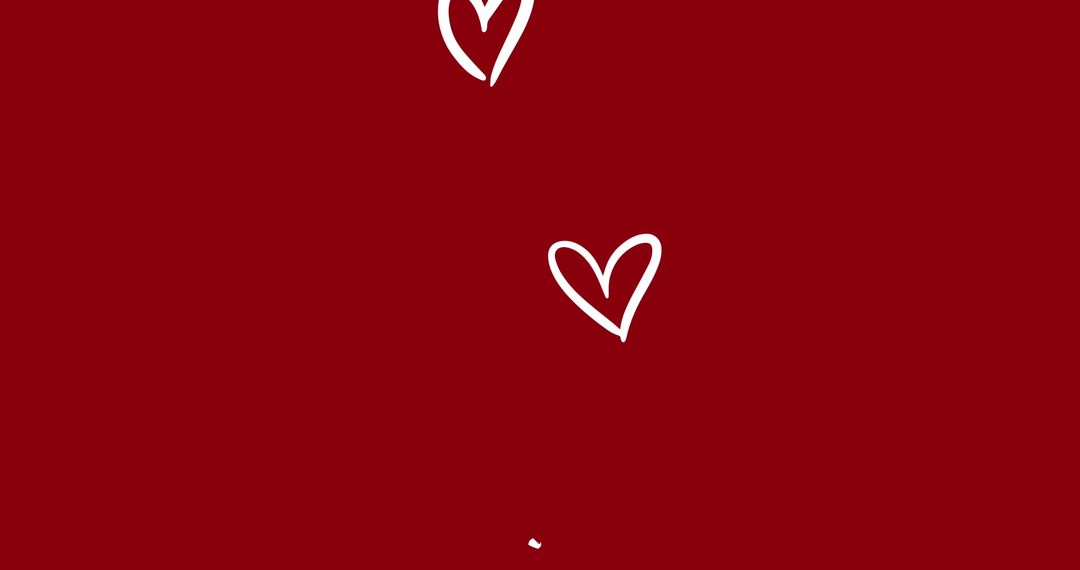Looping Heart Shapes on Red Background Representing Love and Emotion