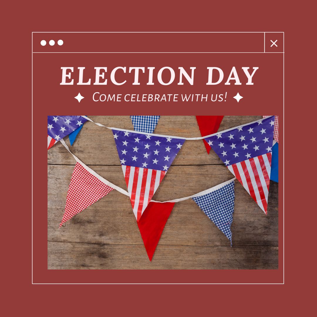 Election Day Celebration Invitation with USA Flags