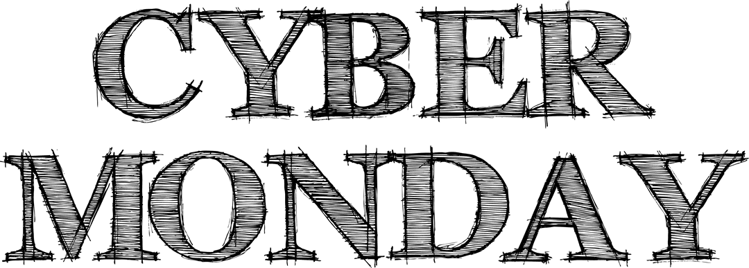 Black Transparent Cyber Monday Sale Sign Discount Display