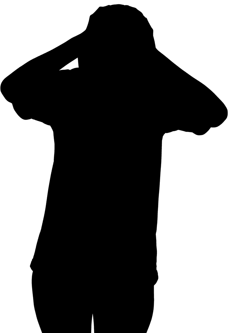 Elegant Silhouette of Woman on Transparent Background Vector