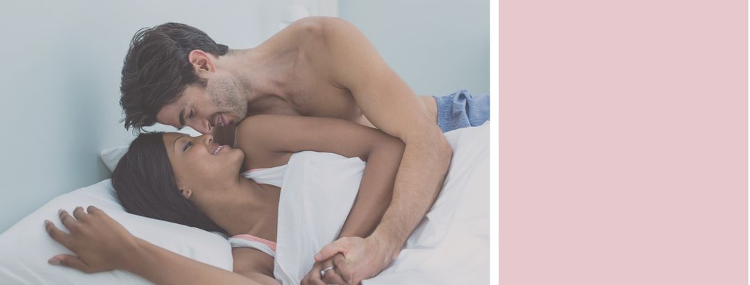 Loving Couple Embracing in Relaxing Bedroom Setting