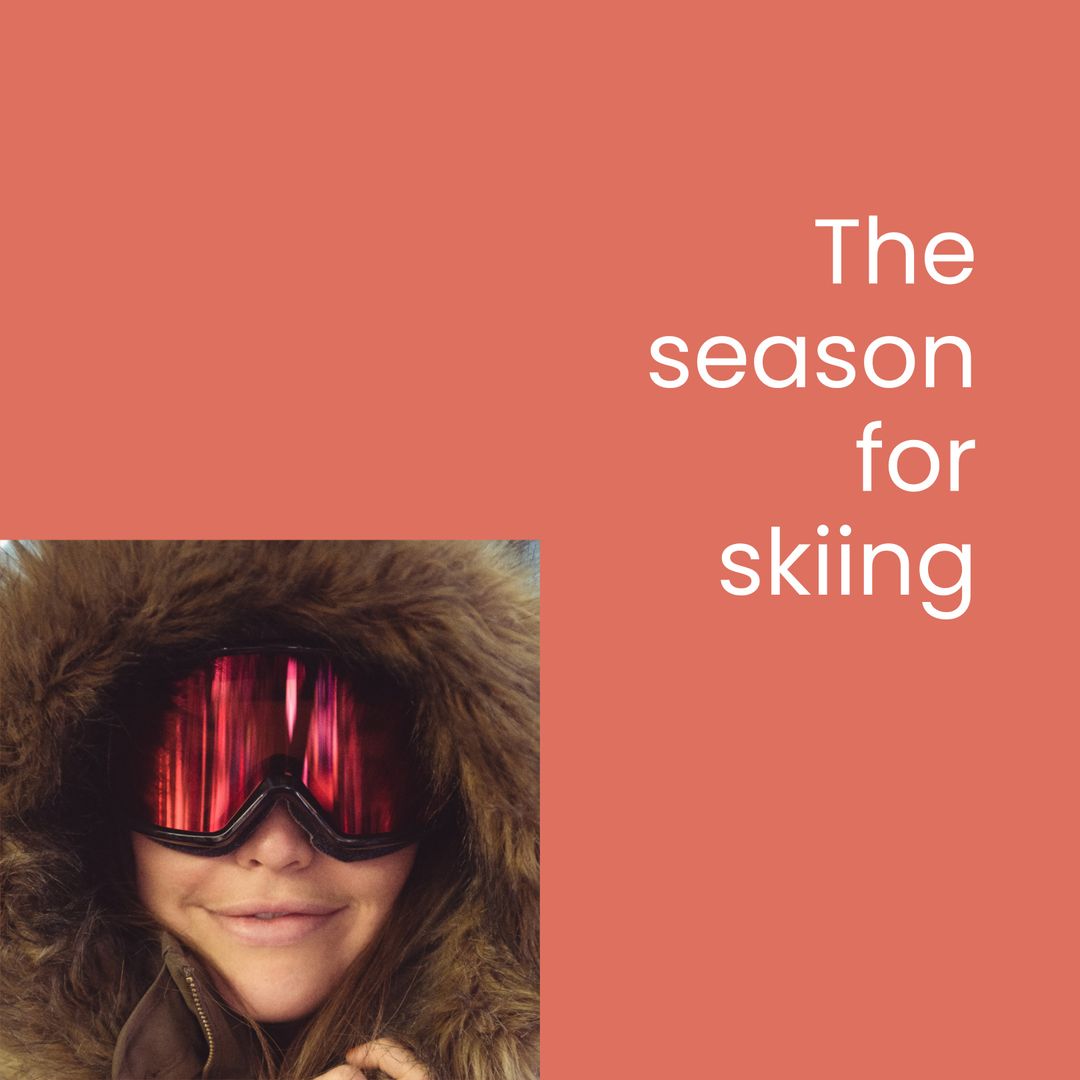 Smiling Woman in Ski Goggles Embracing Winter Adventure