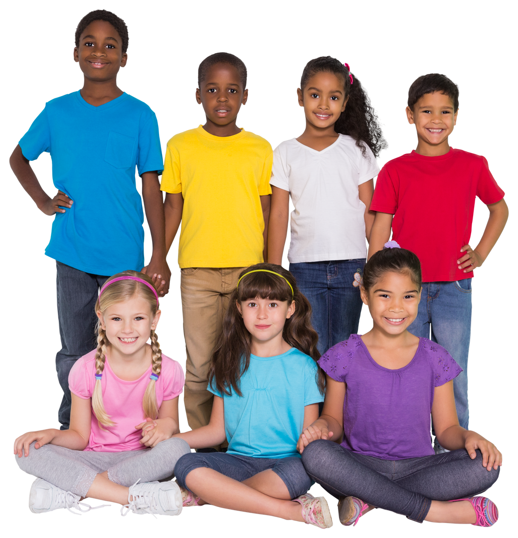 Diverse Group of Schoolchildren Smiling on Transparent Background - Download Free Stock Images Pikwizard.com