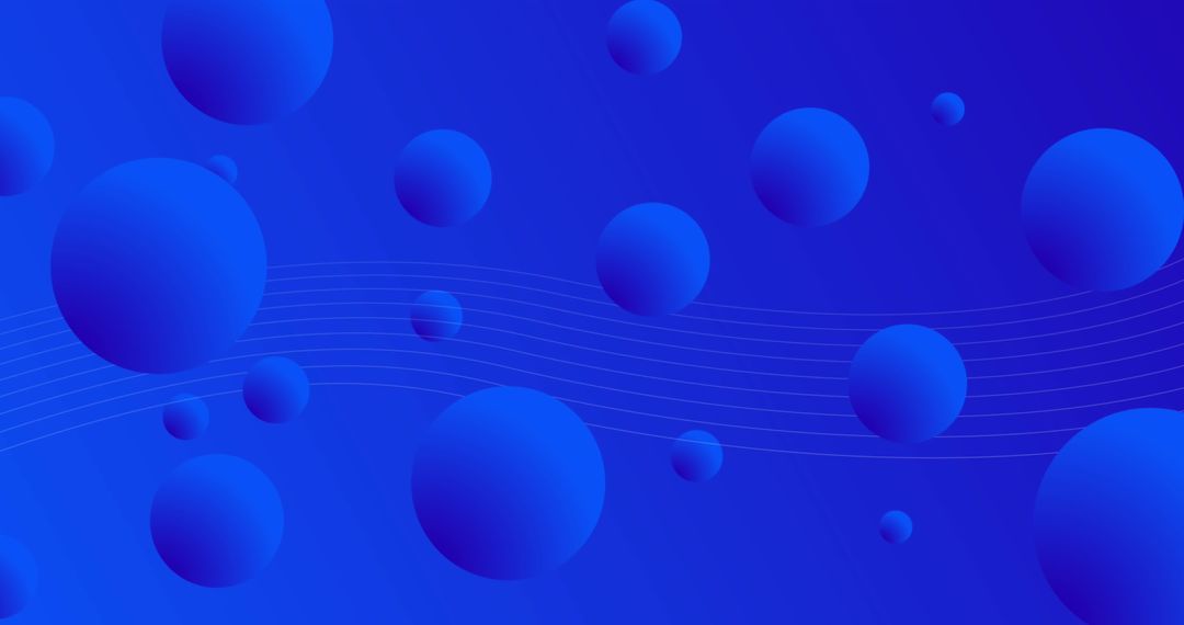 Floating Blue Spheres on Abstract Background