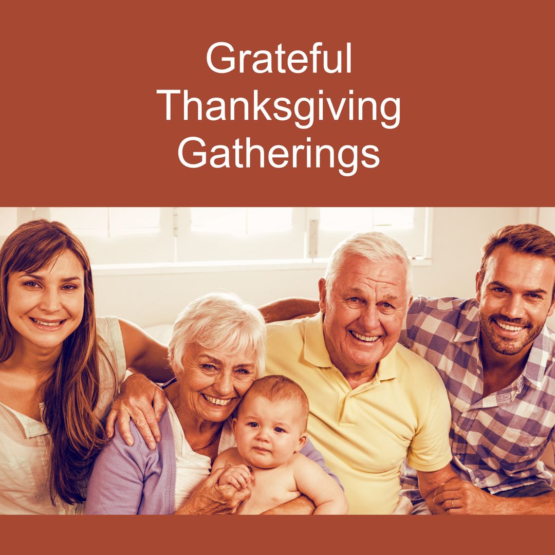 Smiling Multigenerational Family Celebrating Thanksgiving Together