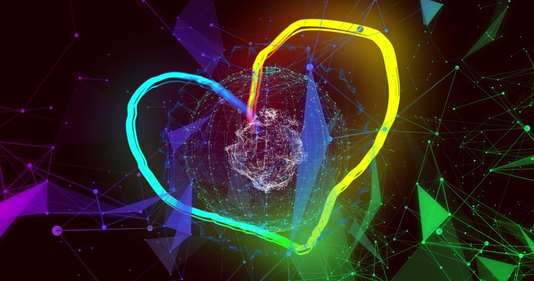 Colorful Heart and Geometric Shapes with Digital Sphere