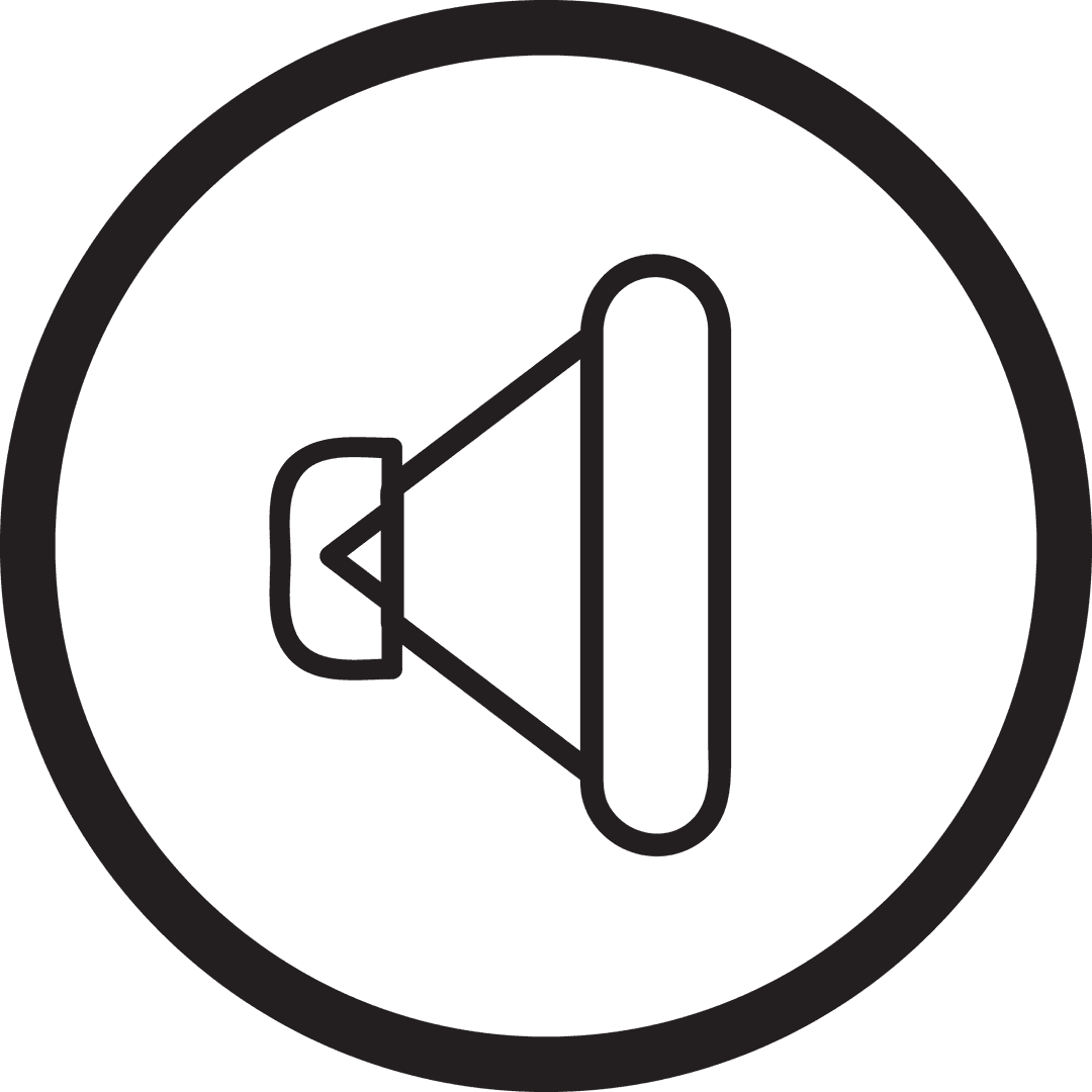 Transparent Speaker Icon in Black Circle