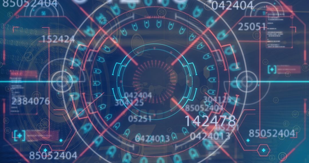 Futuristic Digital Interface with Data Streams and Holographic Display