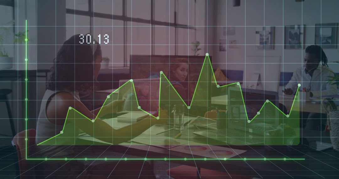 Diverse Colleagues Analyzing Business Financial Data