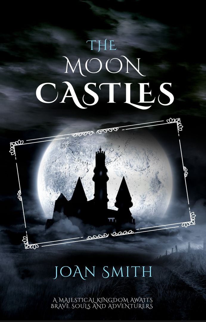 Mysterious Castle Silhouette Against Full Moon Fantasy Cover