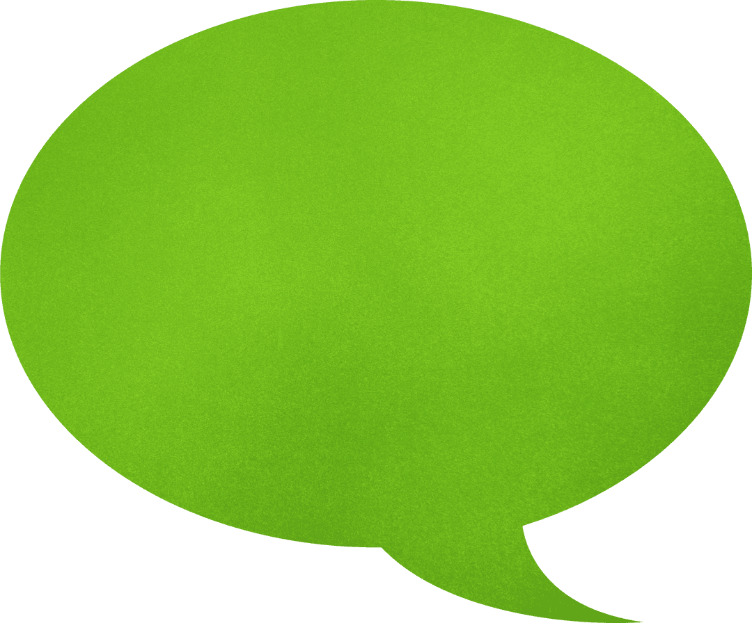 Bright Green Transparent Speech Bubble On White