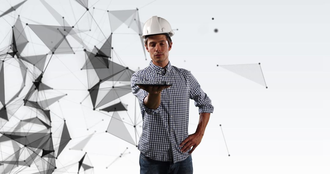 Architect Envisioning Digital Future with Network Connections