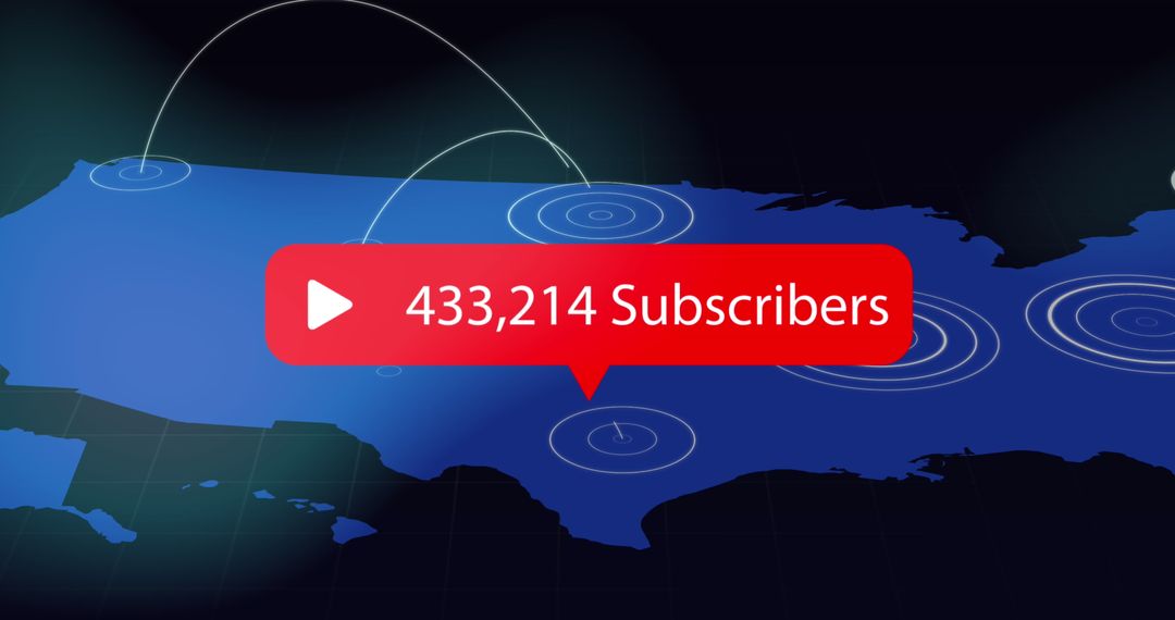 Digital Subscriber Count Growing Over Map